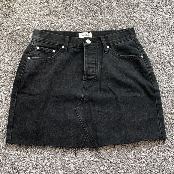 NWT Cry Baby Washed Black Denim Skirt - Picture 2 of 6